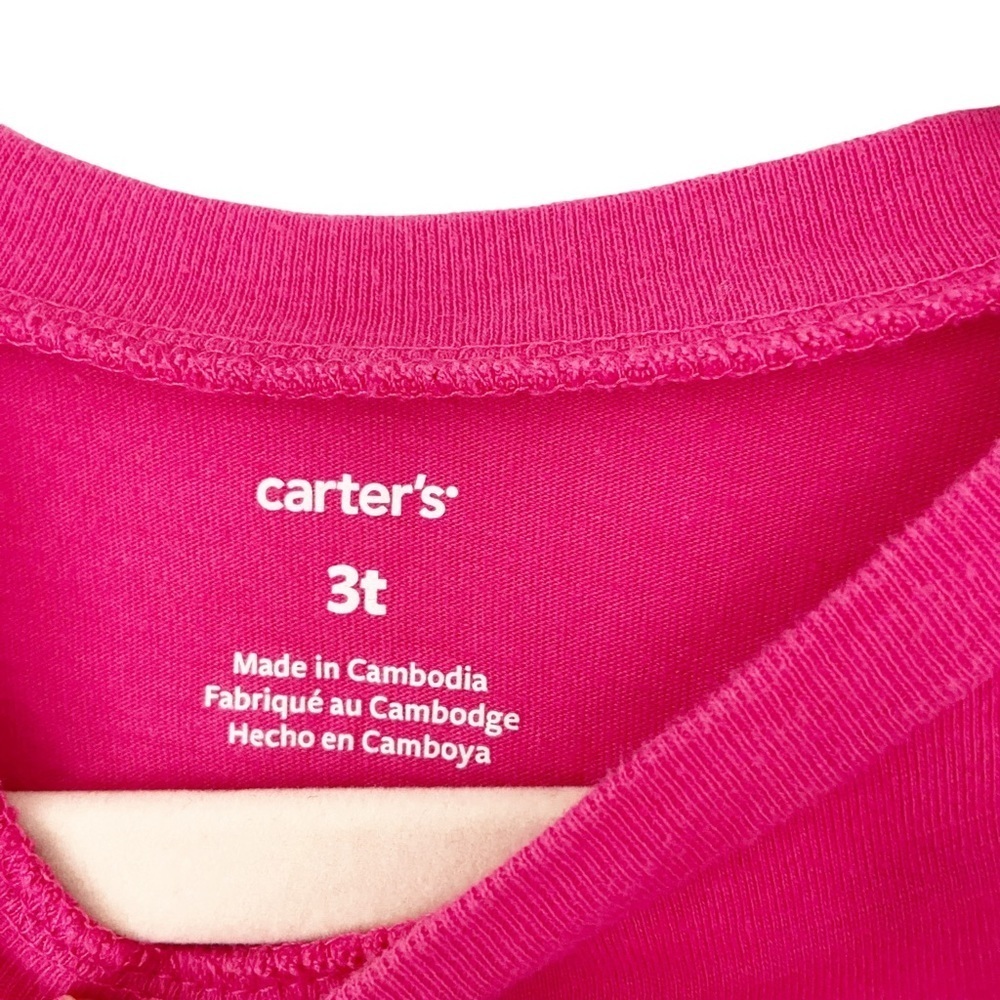 Carter’s Girls Toddler Shirt interactive jersey Cold Shoulder long Sleeve 3T - Picture 5 of 8